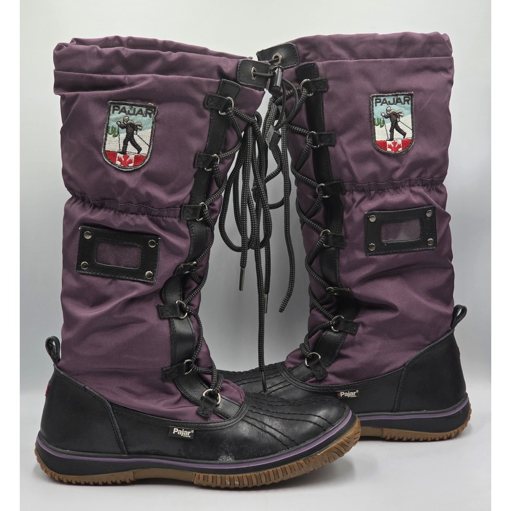 PAJAR Canada Grip Tall Snow Winter Boots Green Purple Womens Size 10 US 41 EU - Picture 6 of 11